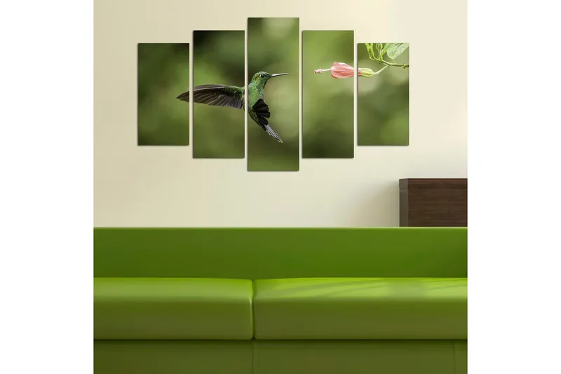 Canvasbilde Animals 5-pk Flerfarget - 22x06 cm - Interiør - Maleri & posters - Lerretsbilder