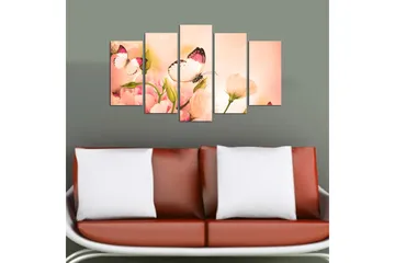 Canvasbilde Animals Butterfly 5-pk Flerfarget - 22x06 cm - Interiør - Maleri & posters - Lerretsbilder