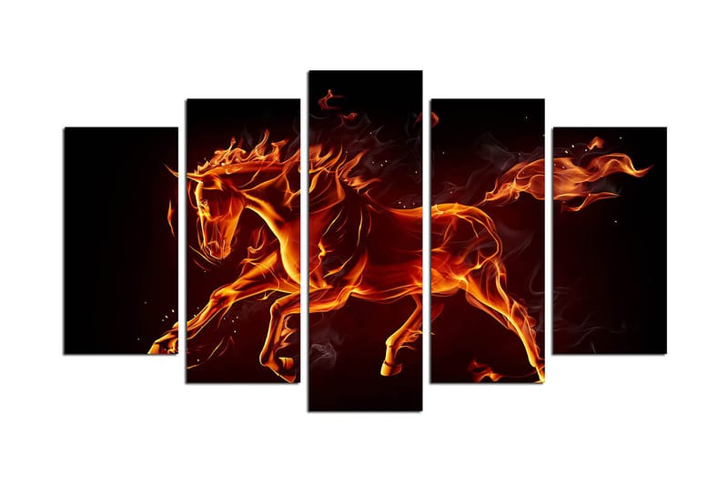 Canvasbilde Christmas Animals 5-pk Flerfarget - 22x06 cm - Interiør - Maleri & posters - Lerretsbilder