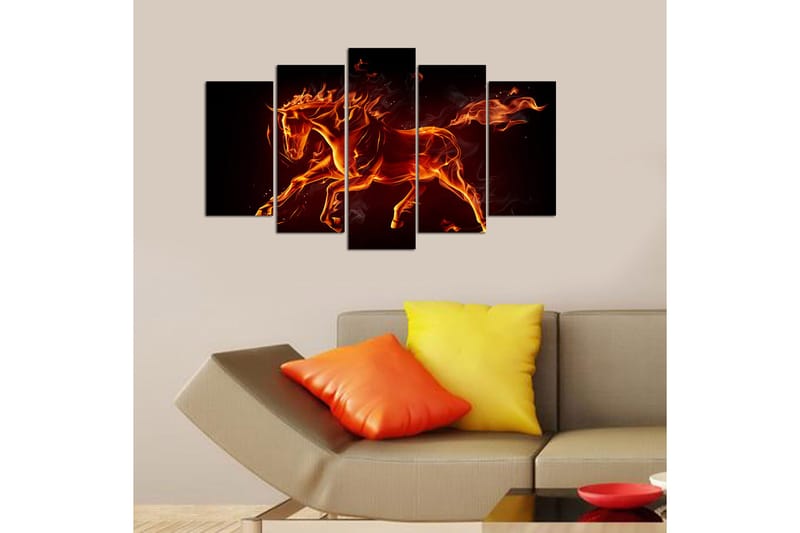 Canvasbilde Christmas Animals 5-pk Flerfarget - 22x06 cm - Interiør - Maleri & posters - Lerretsbilder