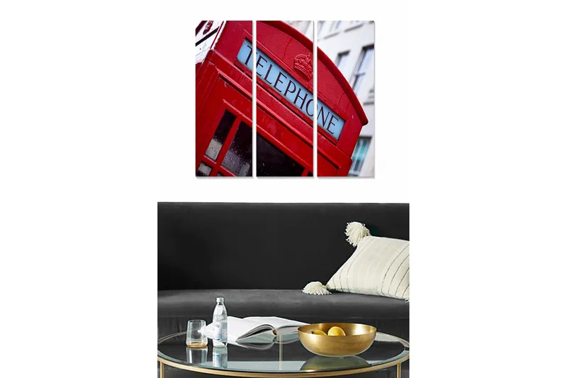 Canvasbilde City 3-pk flerfarget, 22x05 cm