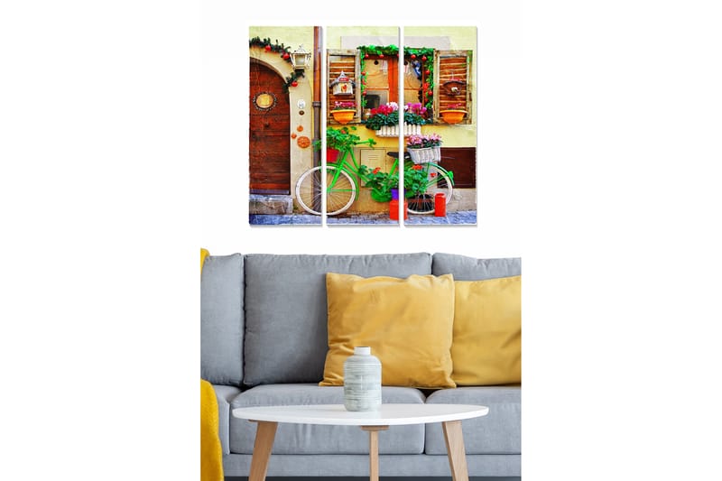Canvasbilde City 3-pk flerfarget - 22x05 cm - Interiør - Maleri & posters - Lerretsbilder