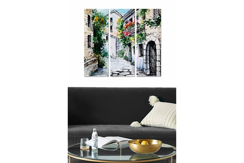 Canvasbilde City 3-pk flerfarget - 22x05 cm - Interiør - Maleri & posters - Lerretsbilder