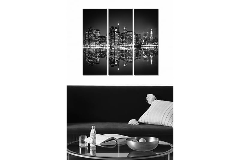 Canvasbilde City 3-pk flerfarget - 22x05 cm - Interiør - Maleri & posters - Lerretsbilder