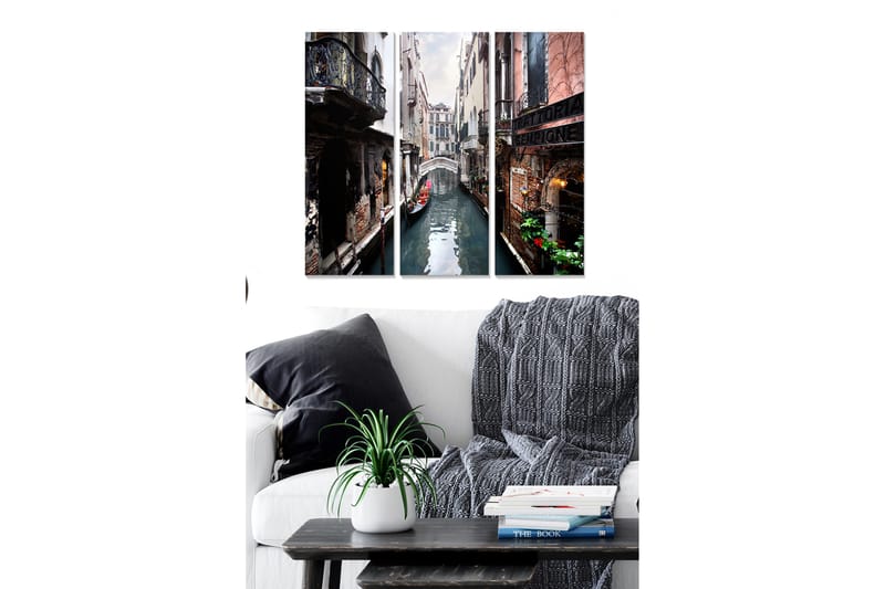 Canvasbilde City 3-pk flerfarget - 22x05 cm - Interiør - Maleri & posters - Lerretsbilder