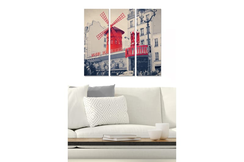 Canvasbilde City 3-pk flerfarget - 22x05 cm - Interiør - Maleri & posters - Lerretsbilder