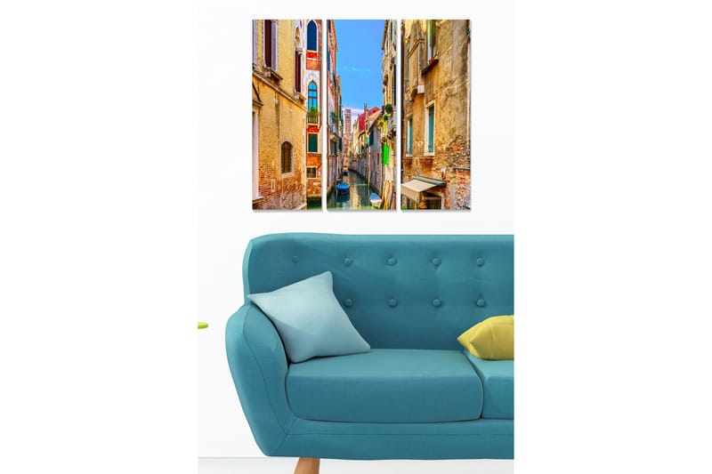 Canvasbilde City 3-pk flerfarget, 22x05 cm