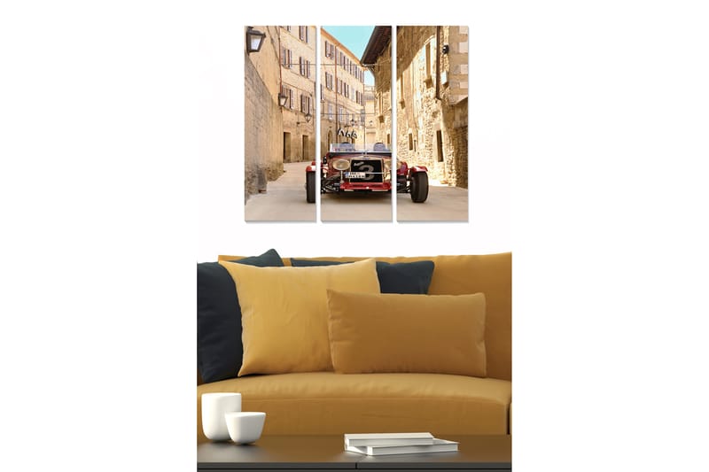 Canvasbilde City 3-pk flerfarget - 22x05 cm - Interiør - Maleri & posters - Lerretsbilder