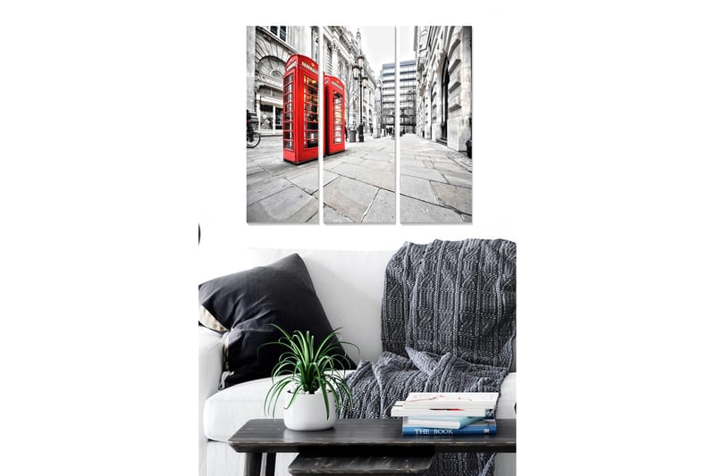 Canvasbilde City 3-pk flerfarget - 22x05 cm - Interiør - Maleri & posters - Lerretsbilder