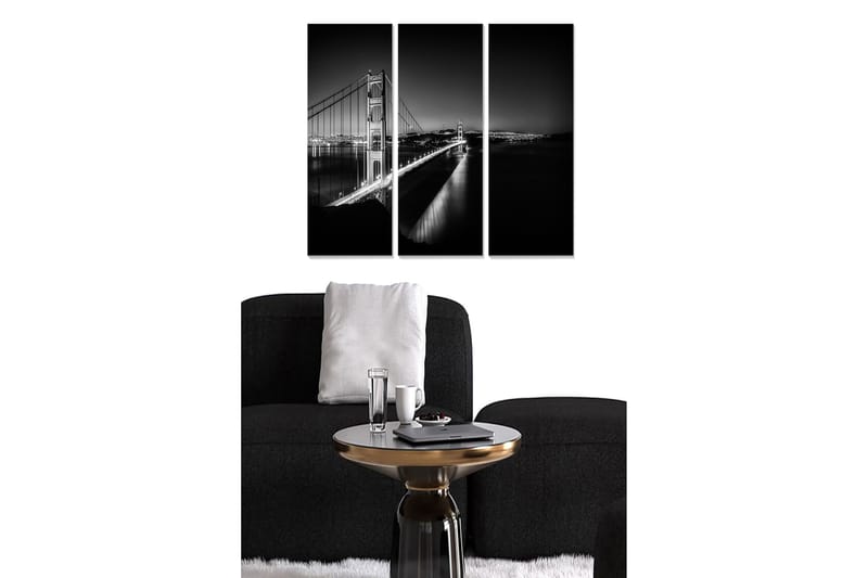 Canvasbilde City 3-pk flerfarget - 22x05 cm - Interiør - Maleri & posters - Lerretsbilder