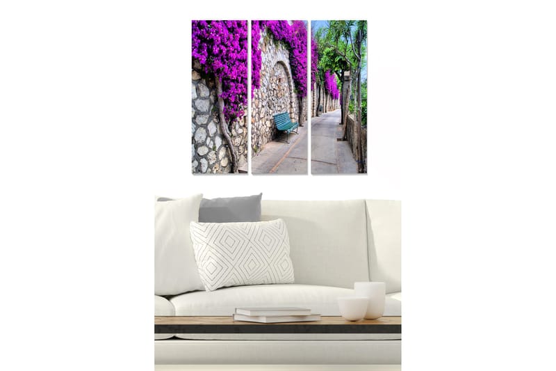 Canvasbilde City 3-pk flerfarget, 22x05 cm