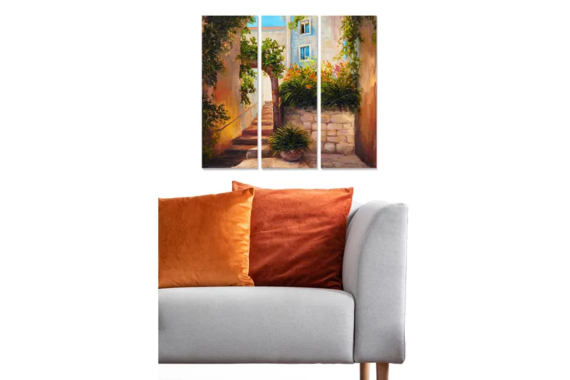 Canvasbilde City 3-pk flerfarget, 22x05 cm