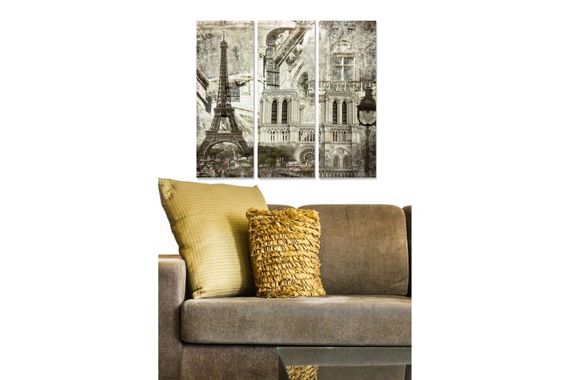 Canvasbilde City 3-pk flerfarget, 22x05 cm