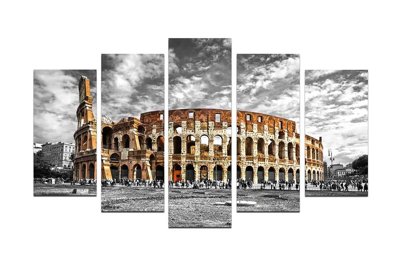 Canvasbilde City 5-pk flerfarget - 22x06 cm - Interiør - Maleri & posters - Lerretsbilder