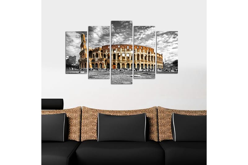 Canvasbilde City 5-pk flerfarget - 22x06 cm - Lerretsbilder