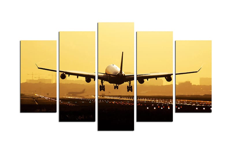 Canvasbilde City 5-pk flerfarget - 22x06 cm - Interiør - Maleri & posters - Lerretsbilder