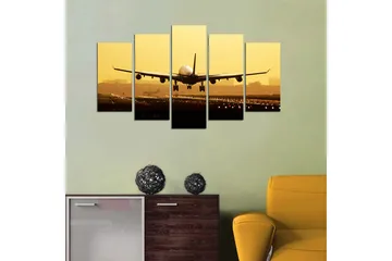 Canvasbilde City 5-pk flerfarget - 22x06 cm - Interiør - Maleri & posters - Lerretsbilder