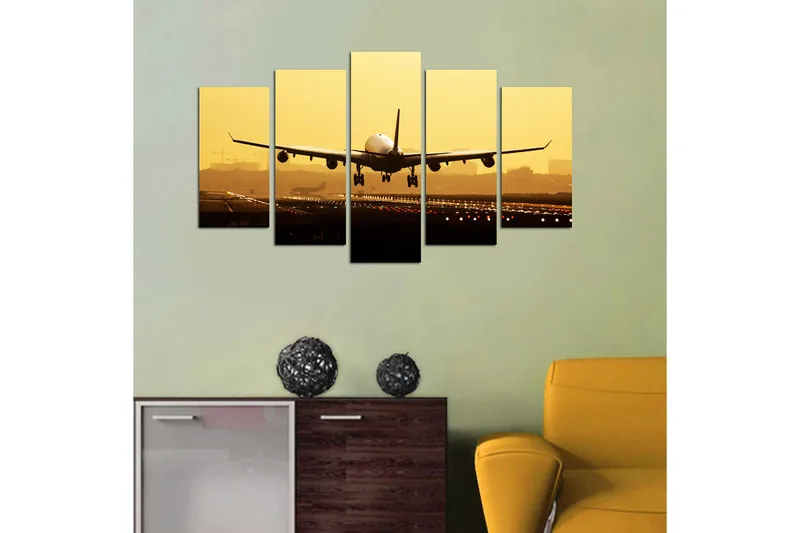 Canvasbilde City 5-pk flerfarget - 22x06 cm - Interiør - Maleri & posters - Lerretsbilder