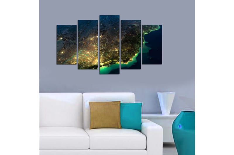 Canvasbilde City 5-pk flerfarget - 22x06 cm - Interiør - Maleri & posters - Lerretsbilder