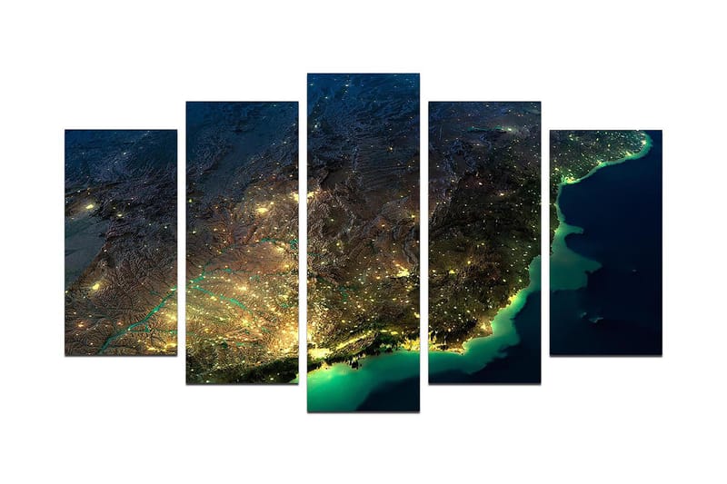 Canvasbilde City 5-pk flerfarget, 22x06 cm