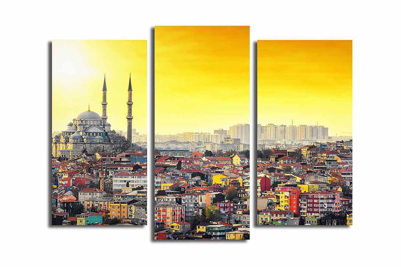 Canvasbilde City Istanbul 3-pk Flerfarget - 22x03 cm - Interiør - Maleri & posters - Lerretsbilder