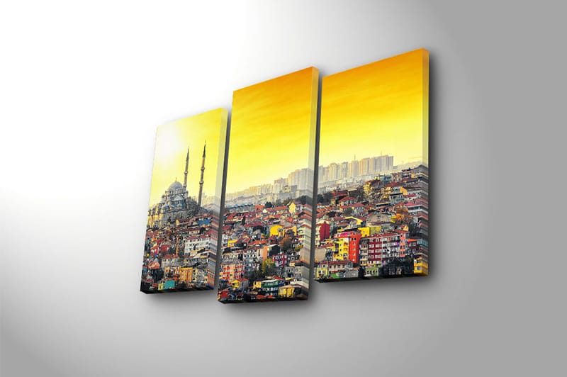 Canvasbilde City Istanbul 3-pk Flerfarget - 22x03 cm - Interiør - Maleri & posters - Lerretsbilder