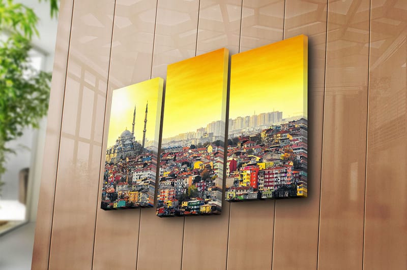 Canvasbilde City Istanbul 3-pk Flerfarget - 22x03 cm - Interiør - Maleri & posters - Lerretsbilder