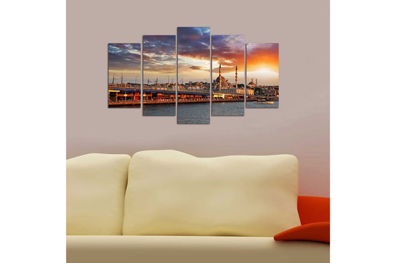 Canvasbilde City Istanbul 5-pk Flerfarget - 22x06 cm - Interiør - Maleri & posters - Lerretsbilder