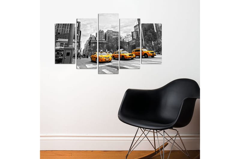 Canvasbilde City New York 5-pk Flerfarget - 22x06 cm - Interiør - Maleri & posters - Lerretsbilder
