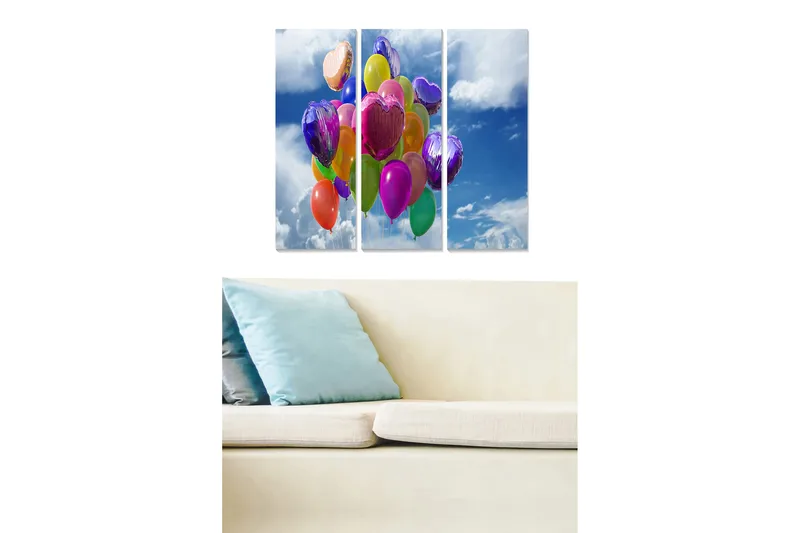 Canvasbilde Colorful 3-pk Flerfarget, 22x05 cm