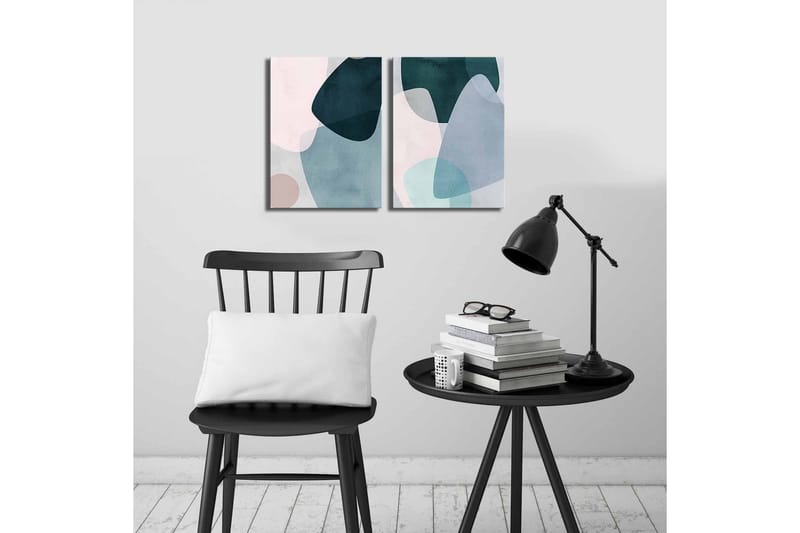 Canvasbilde Dekorativ 2 Deler - Flerfarget - Interiør - Maleri & posters - Lerretsbilder