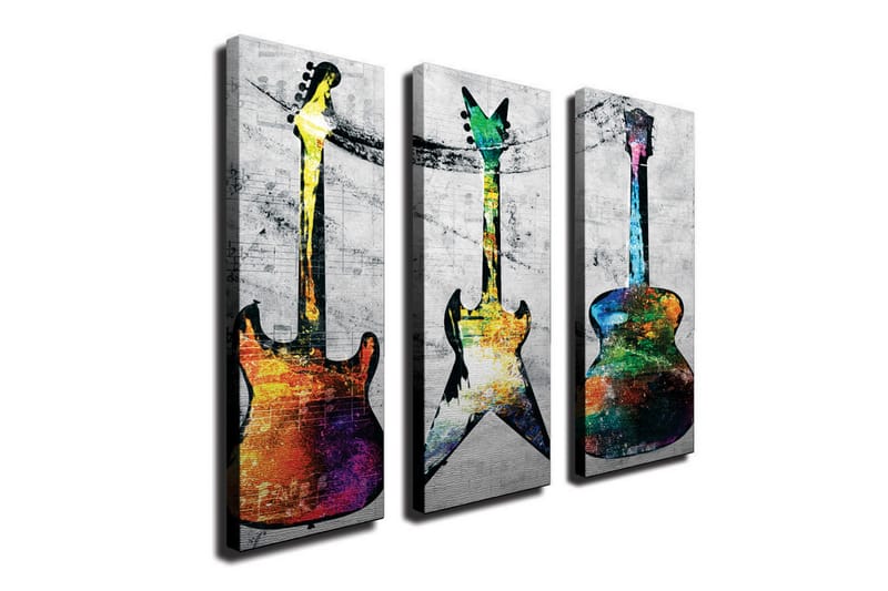 Canvasbilde Dekorativ 3 Deler - Flerfarget - Interiør - Maleri & posters - Lerretsbilder