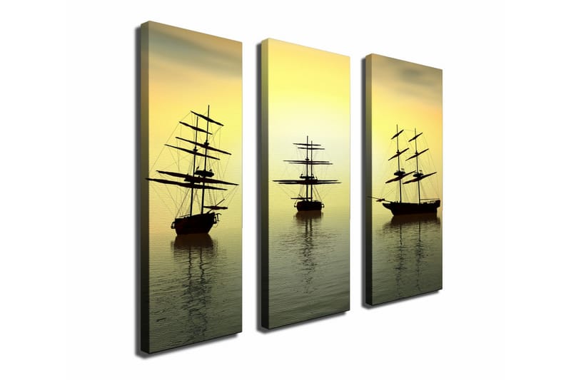 Canvasbilde Dekorativ 3 Deler - Flerfarget - Interiør - Maleri & posters - Lerretsbilder