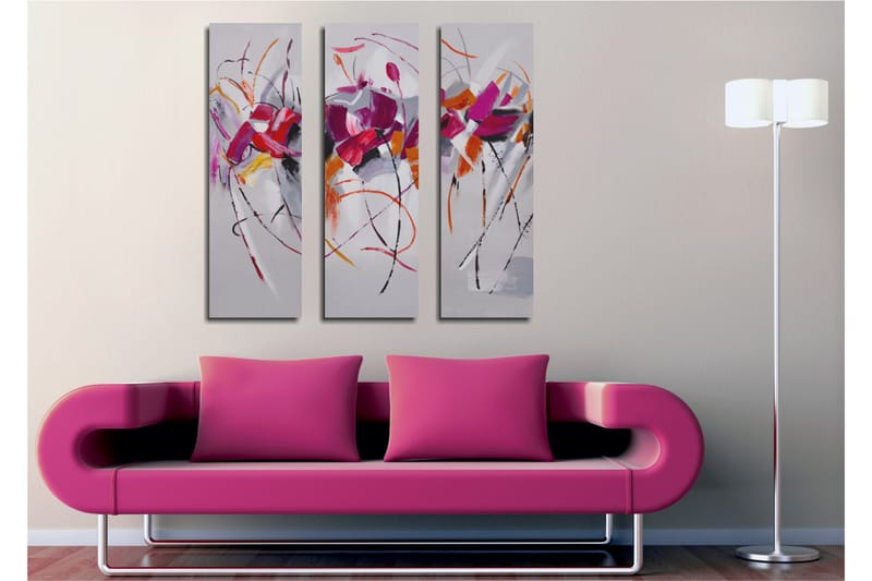 Canvasbilde Dekorativ 3 Deler - Flerfarget - Interiør - Maleri & posters - Lerretsbilder