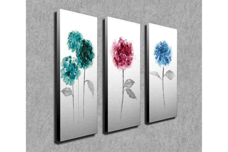 Canvasbilde Dekorativ 3 Deler - Flerfarget - Interiør - Maleri & posters - Lerretsbilder