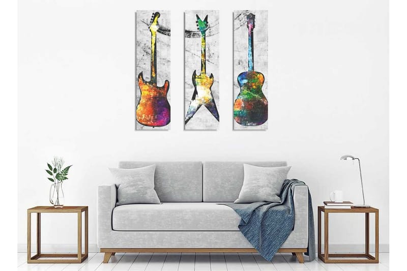 Canvasbilde Dekorativ 3 Deler - Flerfarget - Interiør - Maleri & posters - Lerretsbilder