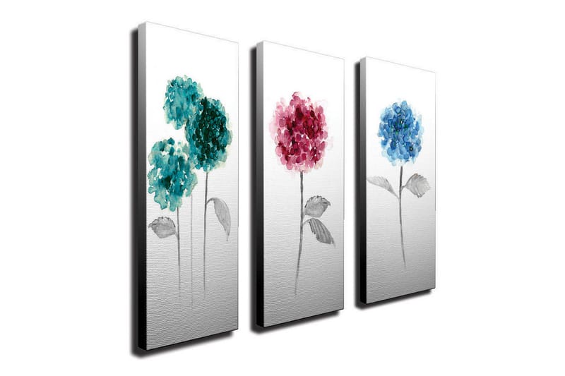 Canvasbilde Dekorativ 3 Deler - Flerfarget - Interiør - Maleri & posters - Lerretsbilder