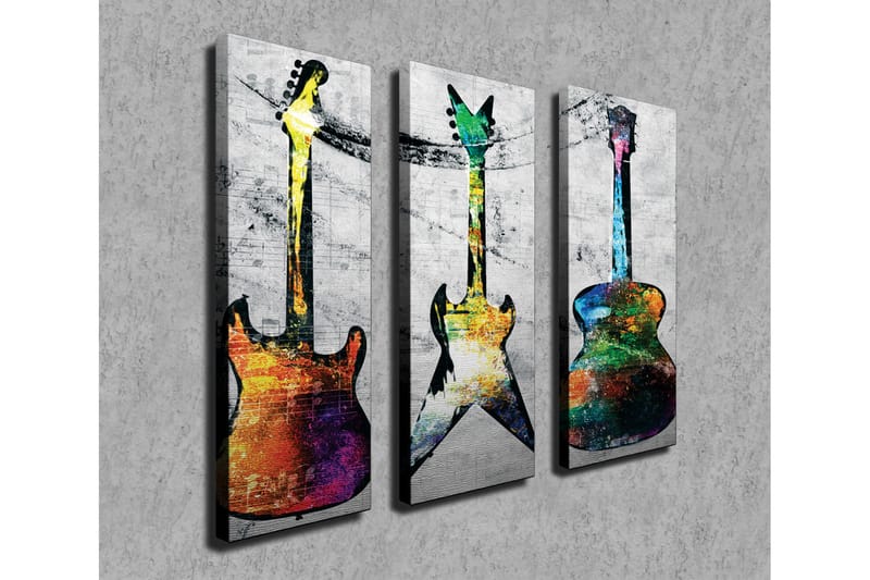 Canvasbilde Dekorativ 3 Deler - Flerfarget - Interiør - Maleri & posters - Lerretsbilder