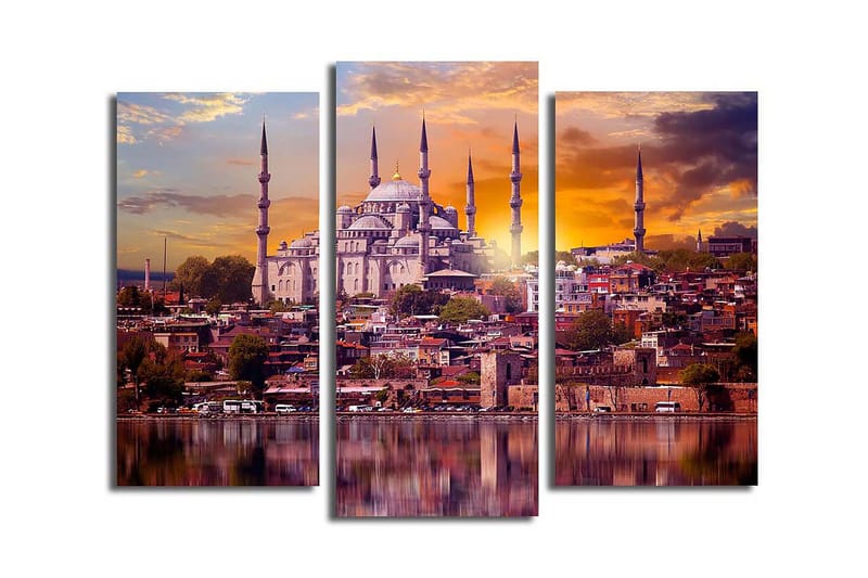 Canvasbilde Dekorativ 3 Deler - Flerfarget - Interiør - Maleri & posters - Lerretsbilder