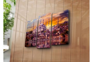 Canvasbilde Dekorativ 3 Deler - Flerfarget - Interiør - Maleri & posters - Lerretsbilder