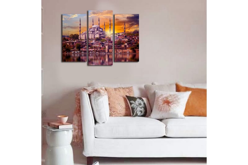 Canvasbilde Dekorativ 3 Deler - Flerfarget - Interiør - Maleri & posters - Lerretsbilder