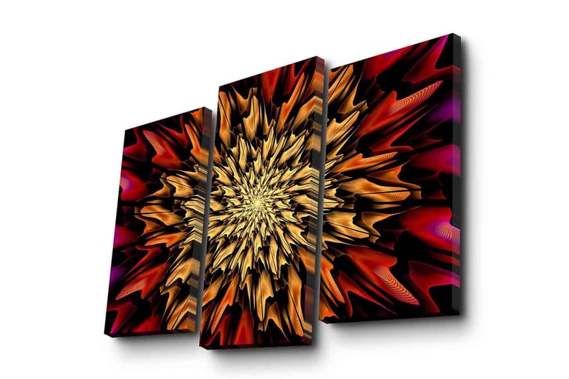 Canvasbilde Dekorativ 3 Deler - Flerfarget - Interiør - Maleri & posters - Lerretsbilder