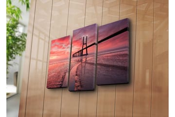 Canvasbilde Dekorativ 3 Deler - Flerfarget - Interiør - Maleri & posters - Lerretsbilder