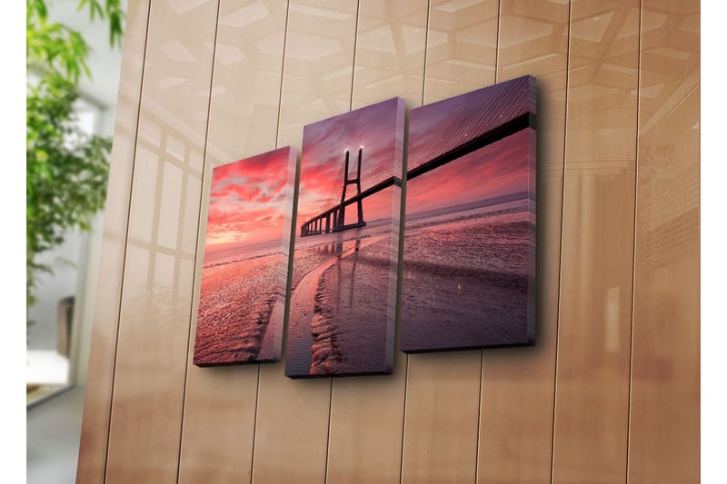 Canvasbilde Dekorativ 3 Deler - Flerfarget - Interiør - Maleri & posters - Lerretsbilder