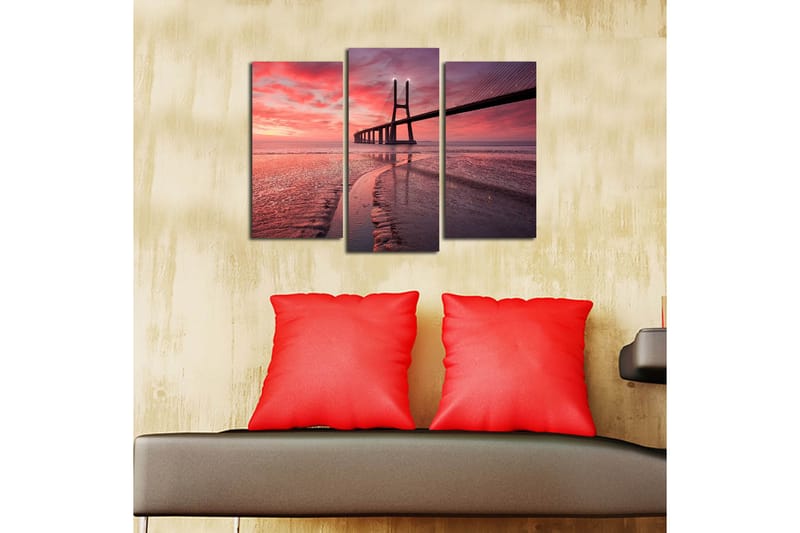 Canvasbilde Dekorativ 3 Deler - Flerfarget - Interiør - Maleri & posters - Lerretsbilder