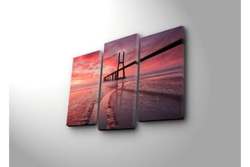 Canvasbilde Dekorativ 3 Deler - Flerfarget - Interiør - Maleri & posters - Lerretsbilder