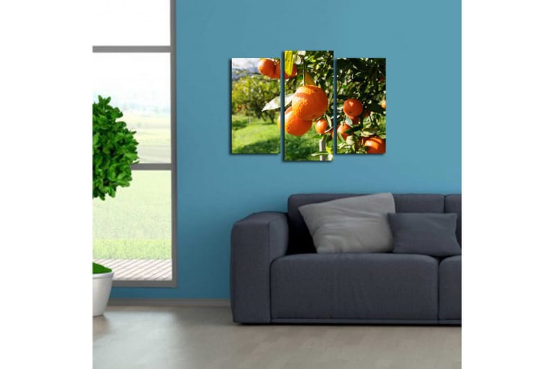Canvasbilde Dekorativ 3 Deler - Flerfarget - Interiør - Maleri & posters - Lerretsbilder