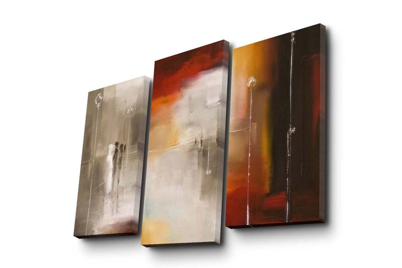 Canvasbilde Dekorativ 3 Deler - Flerfarget - Interiør - Maleri & posters - Lerretsbilder