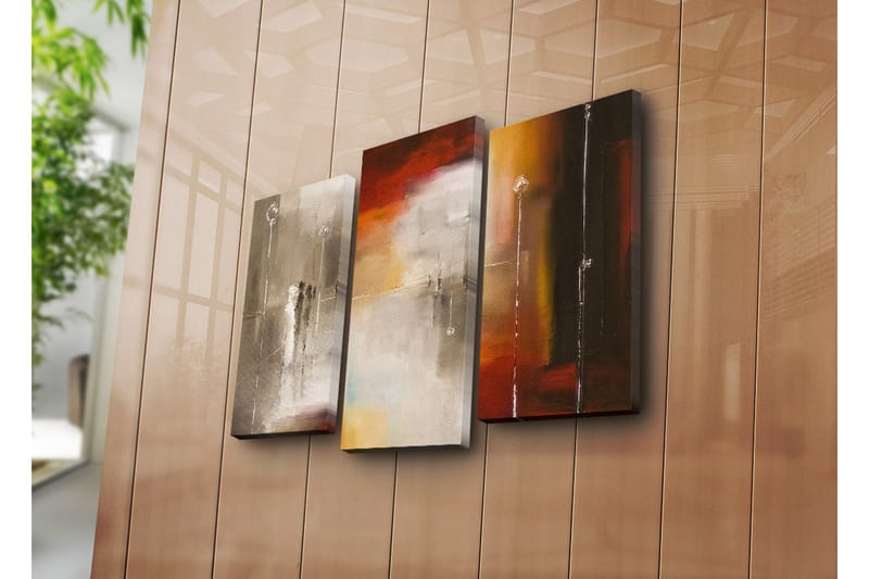 Canvasbilde Dekorativ 3 Deler - Flerfarget - Interiør - Maleri & posters - Lerretsbilder