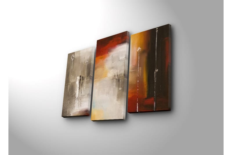 Canvasbilde Dekorativ 3 Deler - Flerfarget - Interiør - Maleri & posters - Lerretsbilder